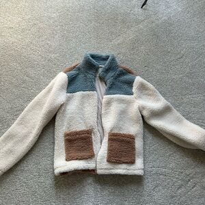 THREAD AND SUPPLY FLUFFY COLORED ZIP UP